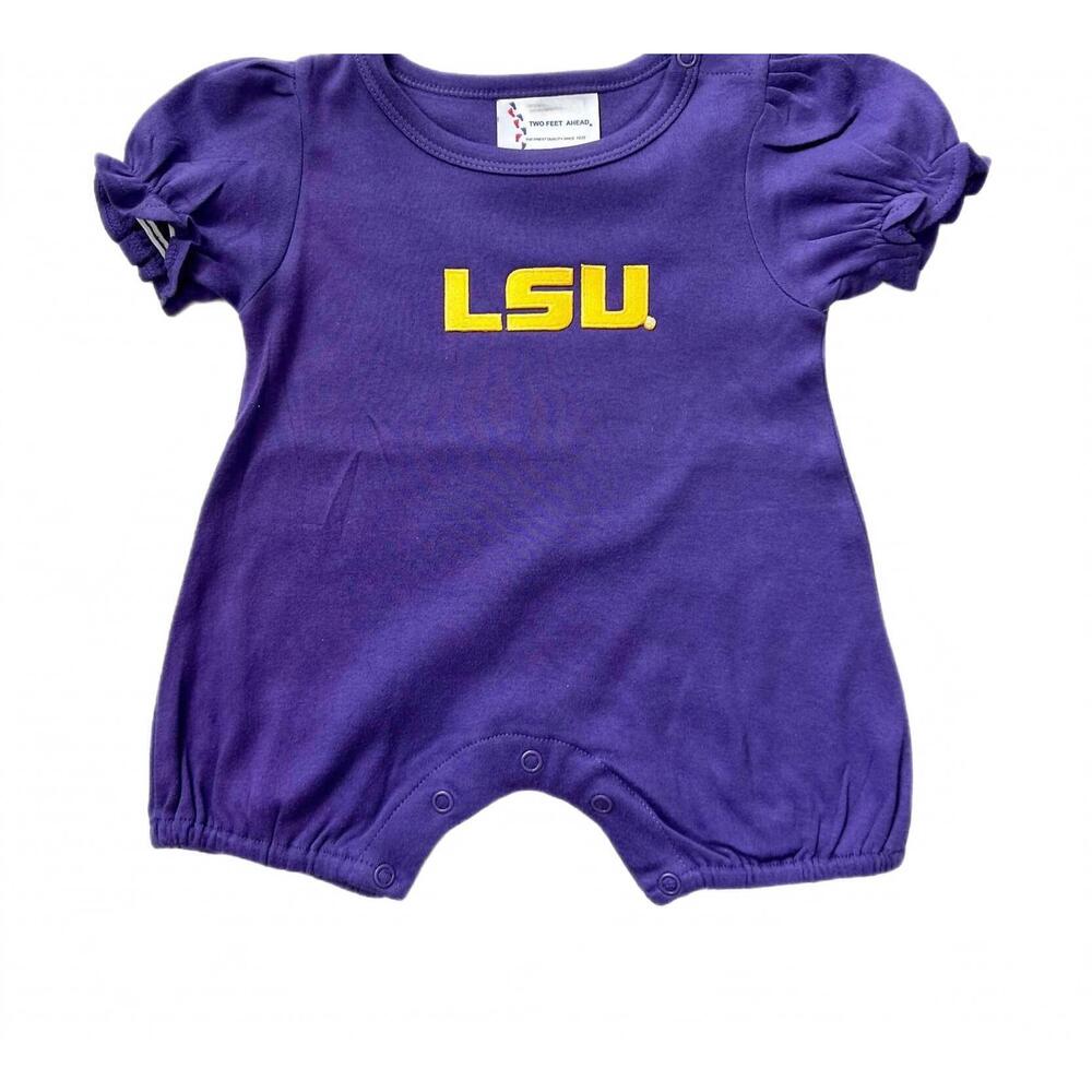 NEW TWO FEET AHEAD girl's lsu romper in purple